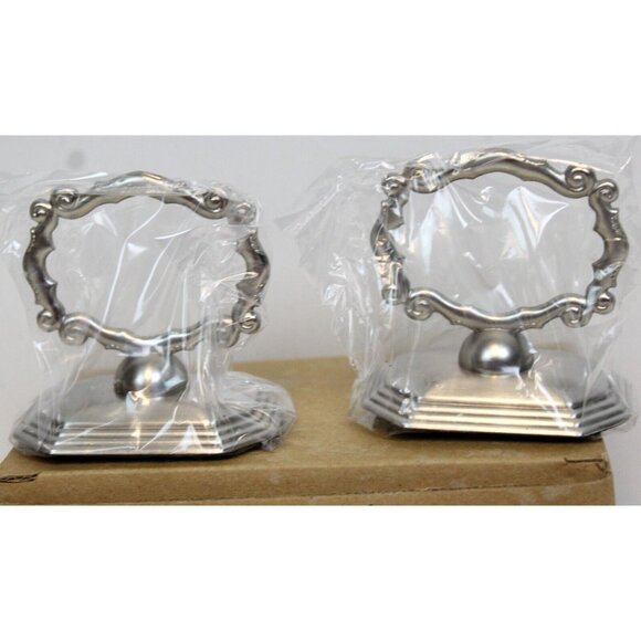 Southern Living Redmont Heirloom Napkin Rings #40980 Brushed Nickle Stands Table - Picture 7 of 8